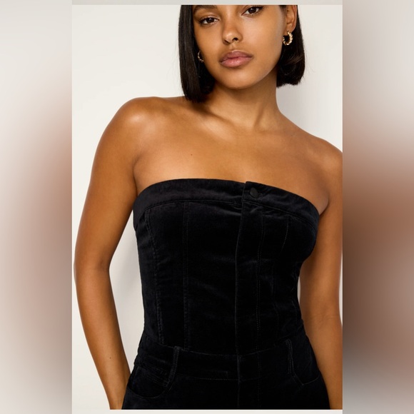 Good American Velvet Black Strapless Jumpsuit - Picture 4 of 8